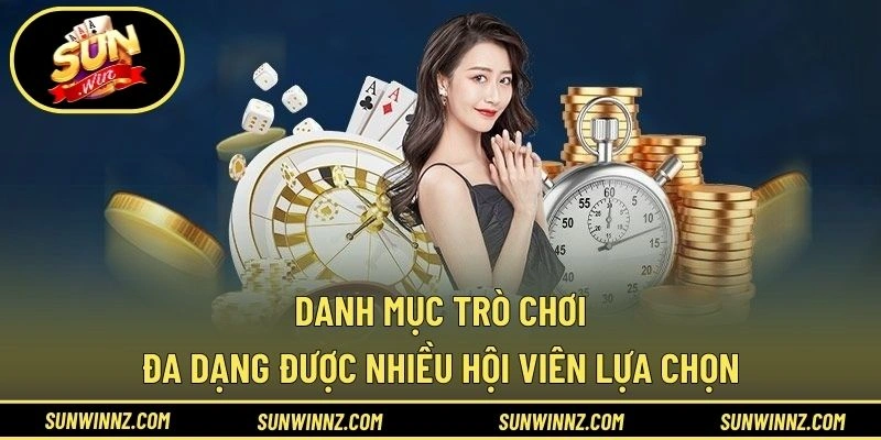Danh mục trò chơi đa dạng được nhiều hội viên lựa chọn